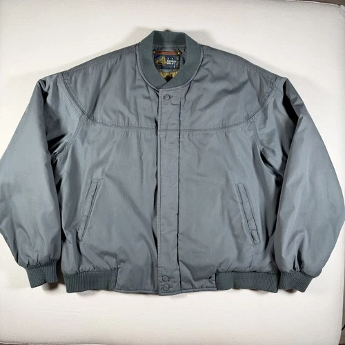 Vintage Derby Of San Francisco Jacket Mens XL Gray Bomber Gold Paisley Lined 80s - product listing photo