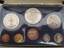 1973 Barbados Proof Set 8 Coin, Sterling $10 and .800 $5.