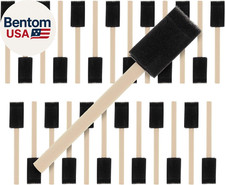 1 Inch Foam Sponge Wood Handle Paint Brush Set Value Pack of 25 - Lightweight,