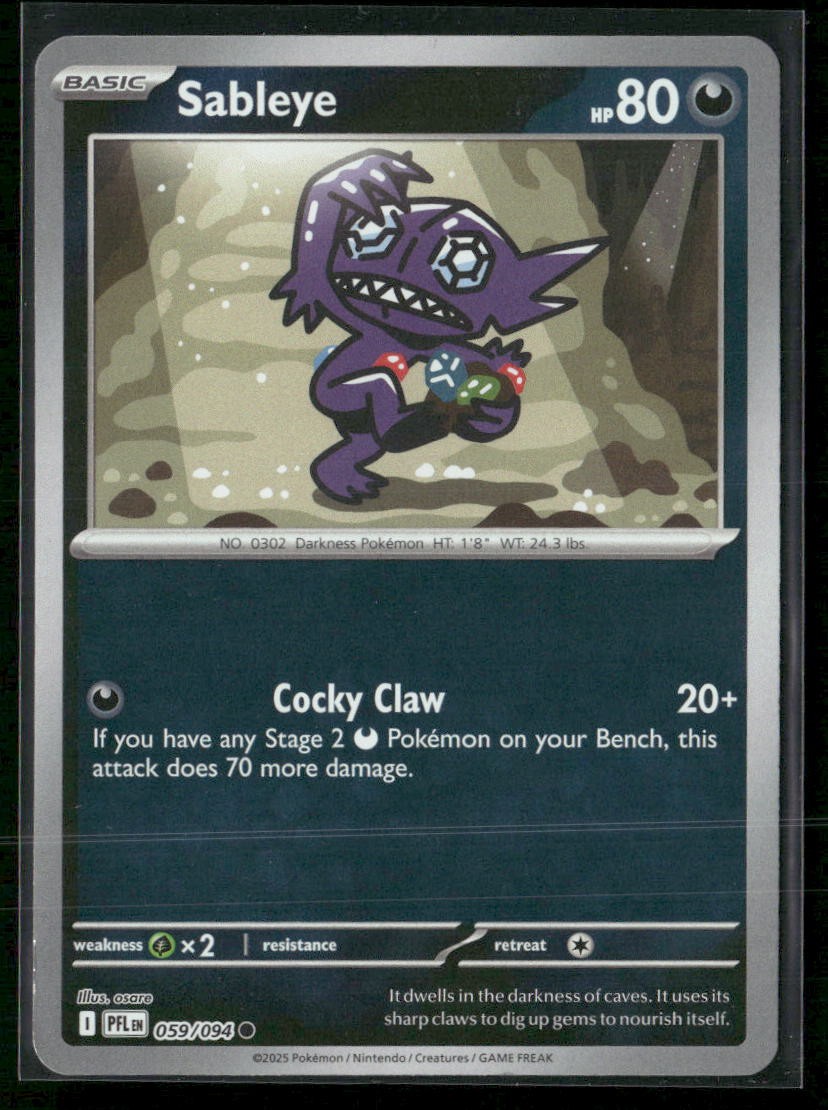 Sableye ME02: Phantasmal Flames 059/094 Reverse Holo NM