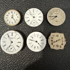 Lot Of 6x Pocket Watch And Wrist Watch Movements Waltham