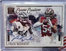 Fred Warner  2025 Panini Impeccable Canvas Creations Auto 13/75 49ers 🇺🇸