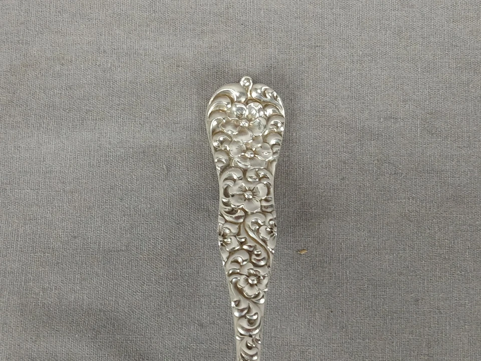 Dominick & Haff Rococo Pattern Gold Washed Sterling Silver 7 3/8 Serving Spoon - Image 2 of 4