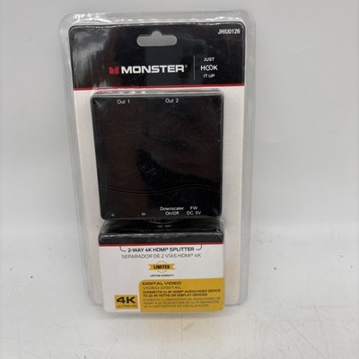 Monster Just Hook It Up HDMI Splitter JHIU0126 Black NEW SEALED