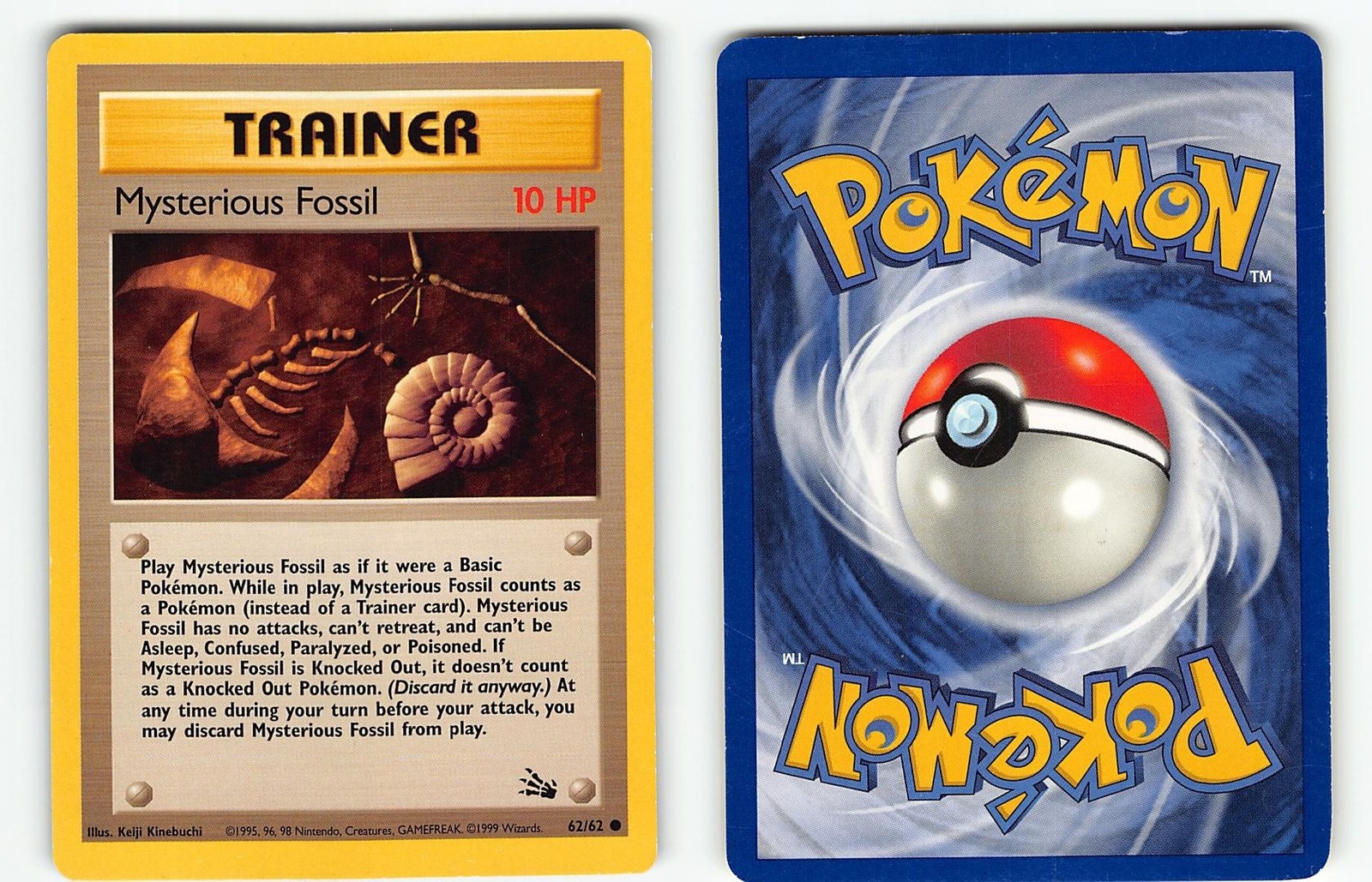 MYSTERIOUS FOSSIL 62/62 COMMON FOSSIL POKEMON MP