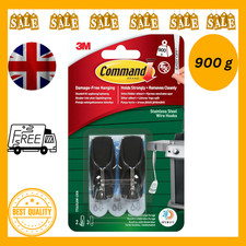 Command Outdoor Black Stainless Steel Wire Hooks - 2 Hooks, 3 Adhesive Strips