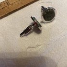 Vintage Cufflinks featuring a dark green, mottled gemstone. likely Jade. — photo 5