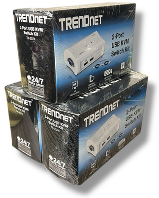 (LOT OF 3) TRENDnet TK-209K 2-Port USB KVM Switch Kit with Audio