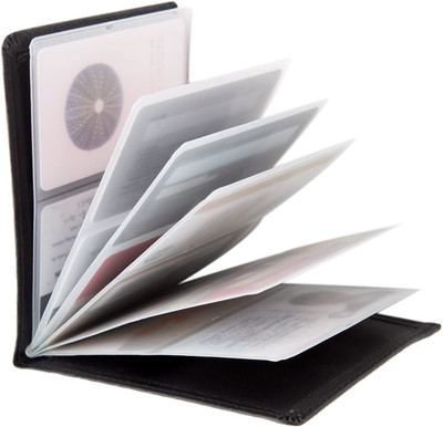 RFID Blocking Wallet - 6 Pages Leather Business Credit Card Holder Case/12 Credi