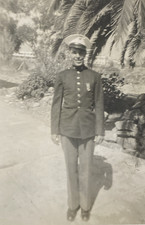 1940s WWII US Marine Corps Military Soldier Handsome Man in Uniform Photo P17r20