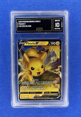 2020 Pokemon Sword & Shield Pikachu V #43 Vivid Voltage GMA 10 GEM