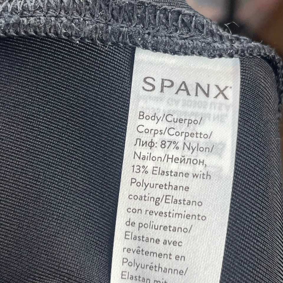 SPANX Skirt Size S Black Faux Leather Pencil Skirt Tummy Control Midi Fitted - Image 4 of 4