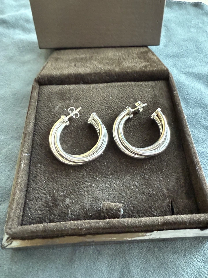 Pendientes de aro Roberto Coin oro blanco 18k usados auténticos Foto 2 de 4