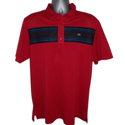 Travis Matthew Polo Shirt Mens L Red Golf Athleisure Short Sleeve