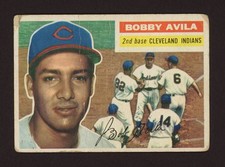 1956 Topps #132 Bobby Avila Rare White Back (WB)