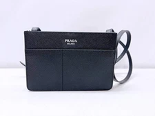 Storage Excellent Condition PRADA Saffiano Logo Shoulder Pouch Pouch DNP081 RFI