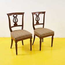 antica coppia di sedie in legno con schienale a lira