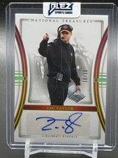 ZAC TAYLOR NATIONAL TREASURES SIGNATURES HOLO GOLD AUTO #10/10 BENGALS