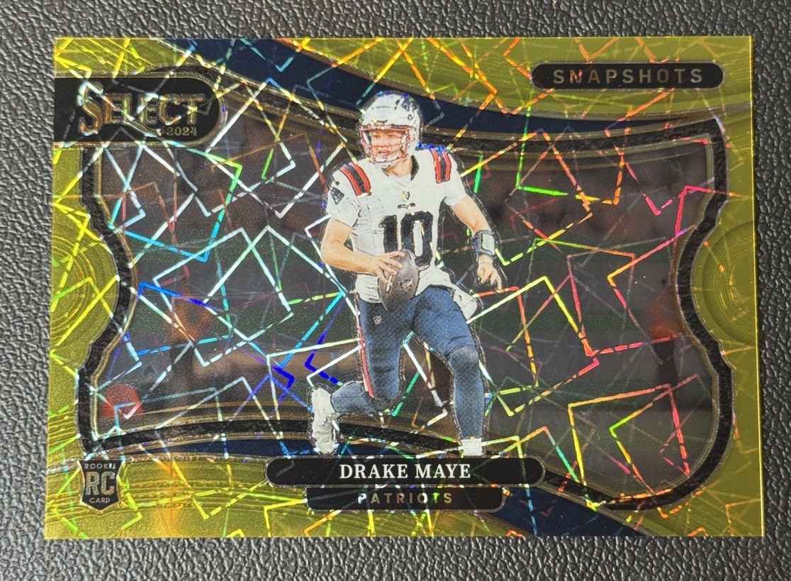 2024 Panini Select Drake Maye Snapshots Rookie Gold 5/10