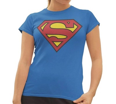 DC Comics Superman Logo Classic Womens T-Shirt Official Superhero Tee Blue  S-XL UK - Main Image