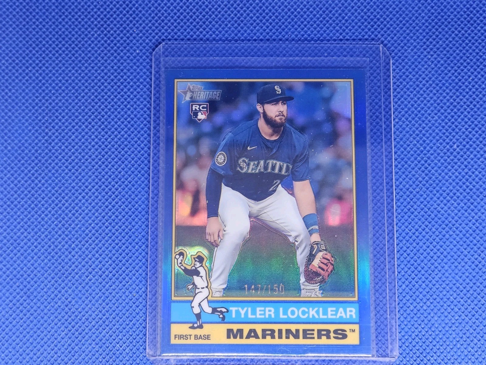 2025 Topps Heritage Tyler Locklear Blue Chrome Refractor /150 #447 RC Seattle