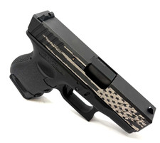 High Table Glock 26 Gen 1-3 Complete Slide  Tattered Flag Engraving No RMR Cut