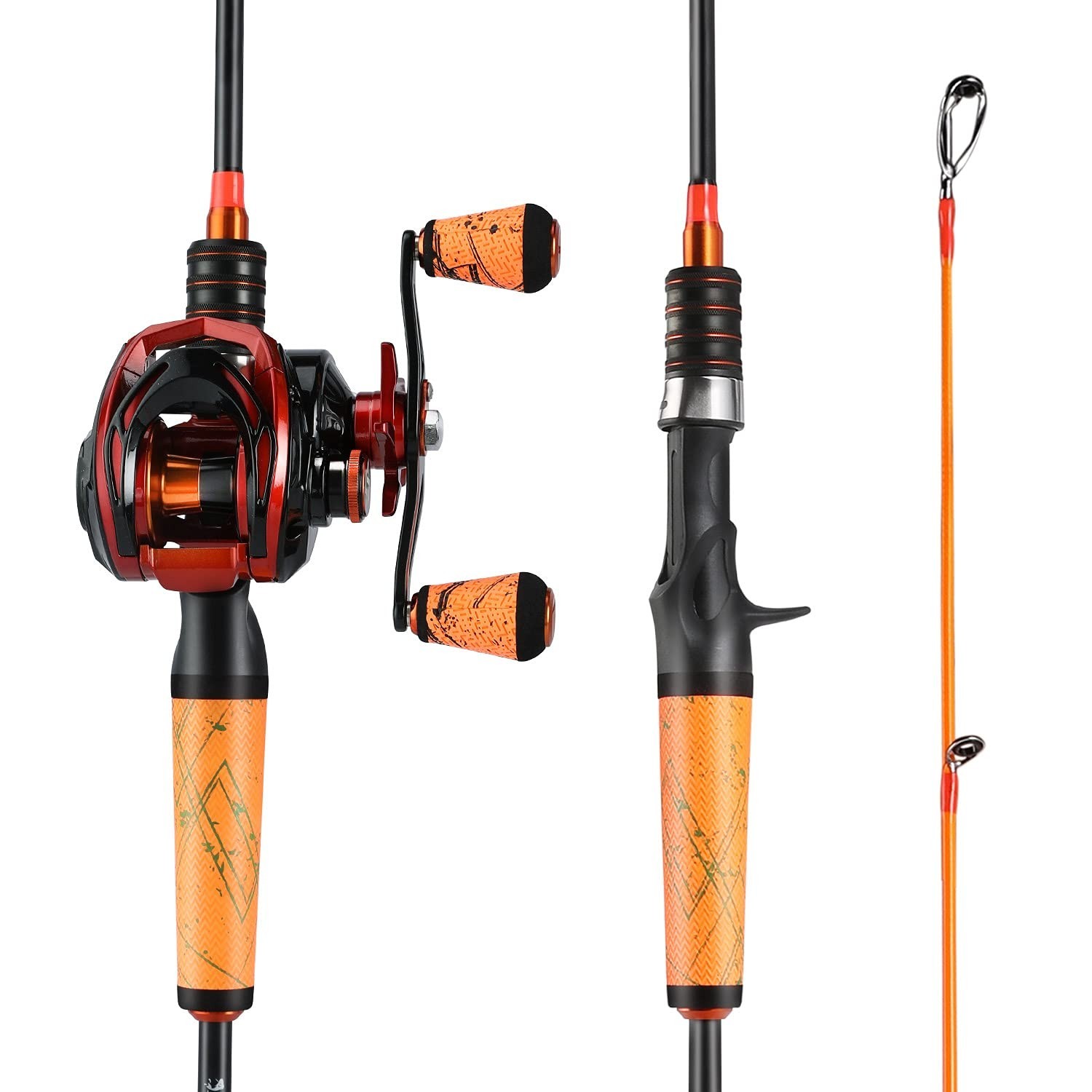 One Bass Fishing Rod and Reel Combo, Medium Fast Baitcasting