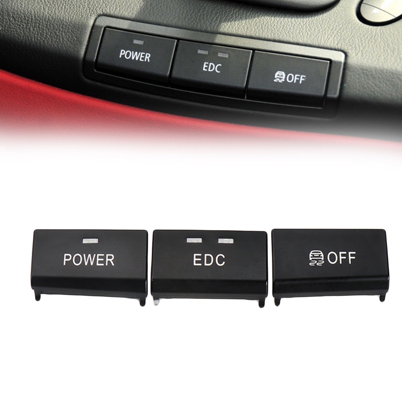3x Center Console Switch Button Cap for BMW E90 E92 E93 for M3 61317841136