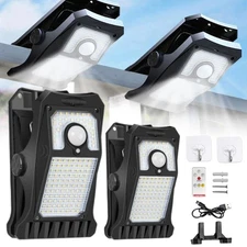 Clip On Solar Lights Outdoor, 2 Pack 118 LED Motion Sensor Security Lights