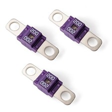 3 PCS 200-Amp AMI/Midi High Current Bolt-on Fuse for Cars Trucks Buses