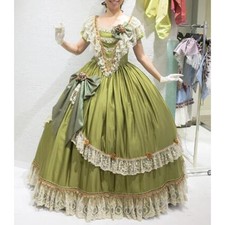 Historical Victorian Princess Green Ball Gown Wedding Dress Civil Dress Princess