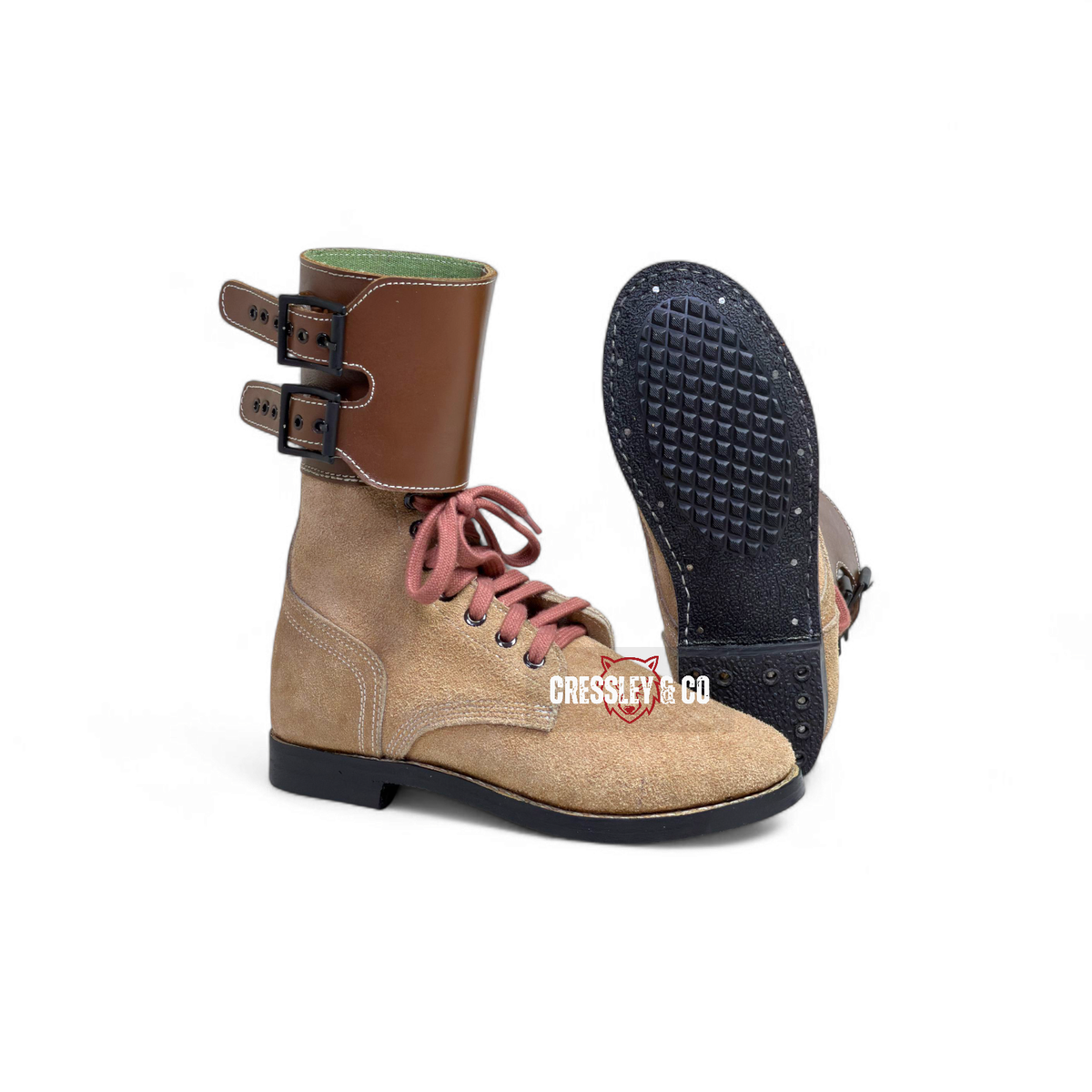 U.S. Military WWII Service Boots, Reproduction - Size 12 US Army WWII Type II Service Shoes Leather Russet Brown SIZE  main image 3