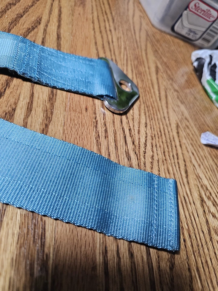 1964 Olds Oldsmobile Seat Belt 982408 NOS New Aqua Cutlass 442 Jetstar 88 F-85 - Image 4 of 4