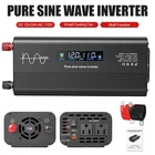 Car Power Inverter 2000W DC 12/24 V To AC 110V Pure Sine Wave Solar Converter