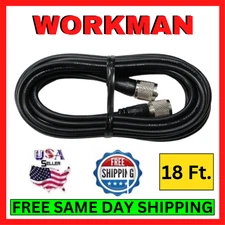 Workman 18' Coaxial Cable 95% Shield W/ Molded PL-259 Ends HAM/CB Radio Antenna
