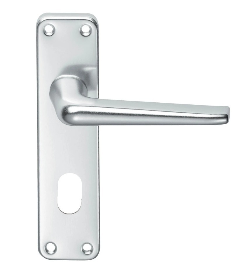 5 pair of the Eurospec Oval Profile Lever on Backplate Satin Anodised Aluminium