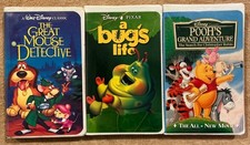 DISNEY A BUG'S LIFE, THE GREAT MOUSE DETECTIVE, POOH'S GRAND ADVENTURES VHS TAPE