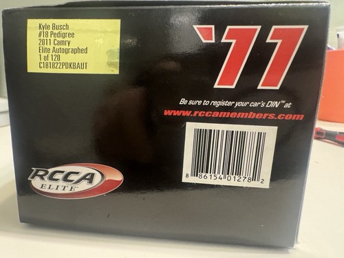 Kyle Busch #18 Pedigree 2011 Camry Elite Autographed 34/120 - Picture 8 of 8