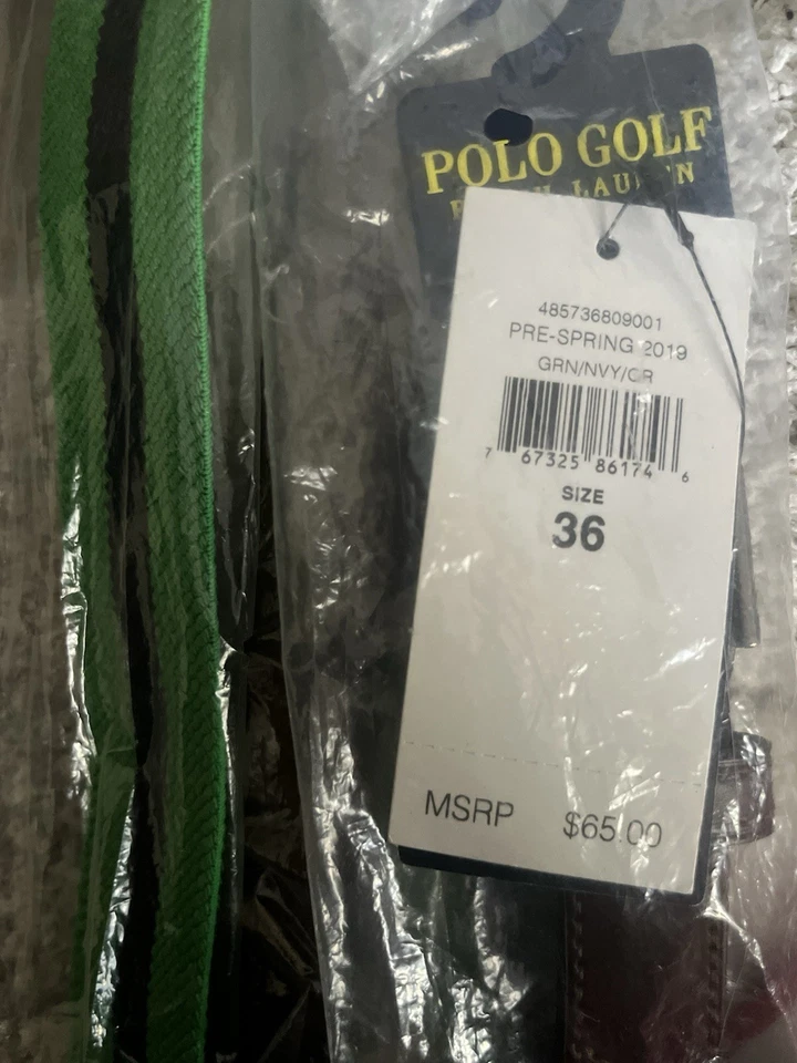 Cinturón de cuero con ribete de golf Polo Ralph Lauren para hombre talla 36 Foto 2 de 2