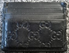 Gucci Card Holder Wallet GG Logo Black Leather 6 Card Slots **FREE POSTAGE**