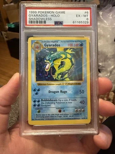 PSA 6 Shadowless Gyarados 6/102 Base Holo 1999 Pokemon Card Vintage
