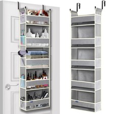 Over The Door Organizer 5-Shelves and 10 Side Pockets, Over The Door Storage ...