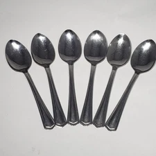 Lot of 6 Silco INS-57 Stainless 6" Teaspoons USA Discontinued