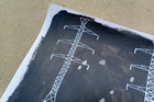 Original 14 by 17-inch Abstract Mixed Media Painting Serious Power Lines — photo 4