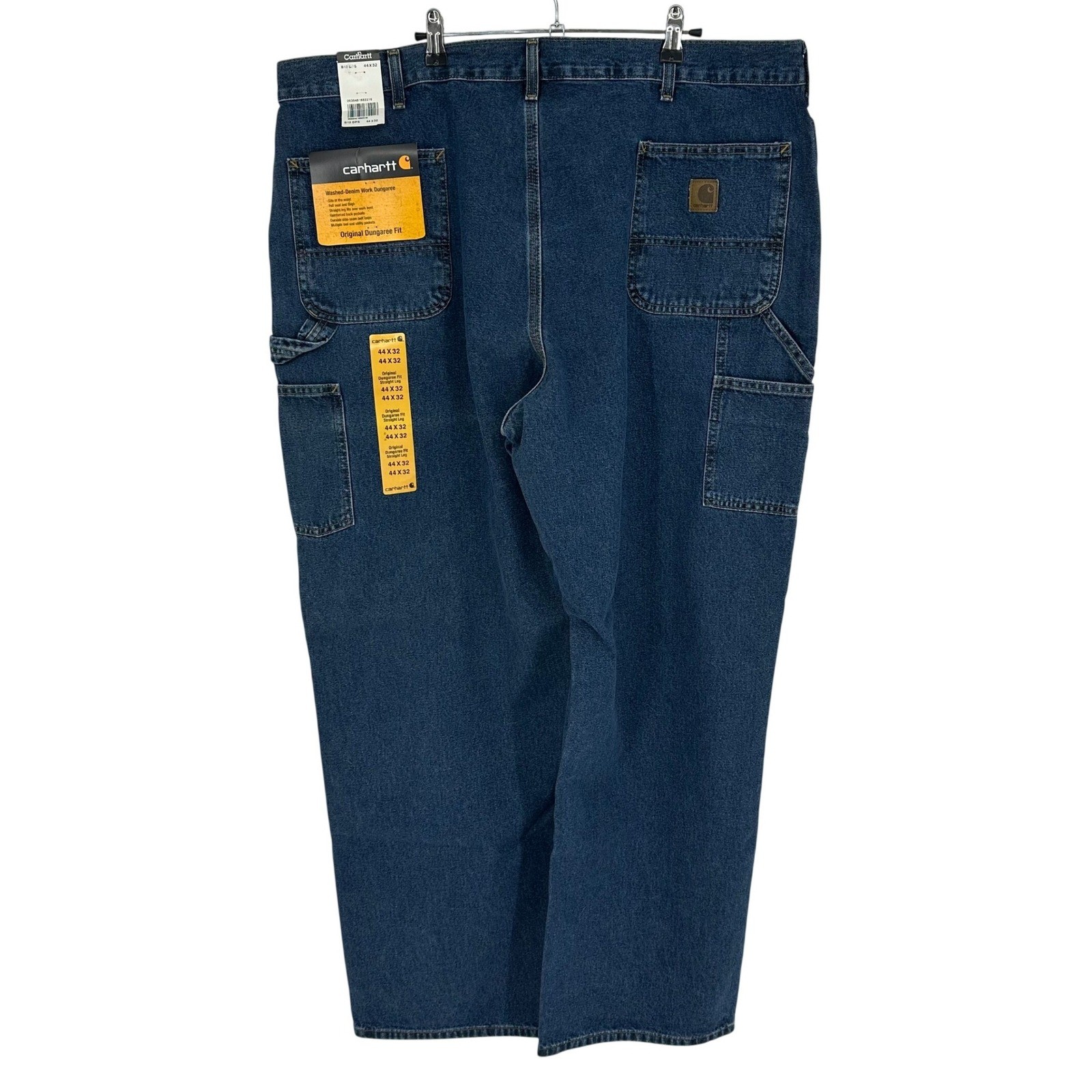 NWT Vntg Carhartt Mens 44x32 Washed Denim Work Dungaree Pants Original Fit Blue thumbnail 2