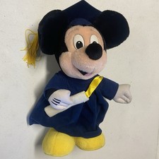 Disney World Disneyland Mickey Mouse Graduation Plush Stuffed Gift 12" VINTAGE