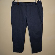 Lands’ End Women’s Navy Cotton Blend Pants Size 18W Classic Straight Leg Pockets