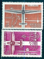 timbre FRANCE 1962 N° 1340 / 1341  aviation légère et sportive NEUF**