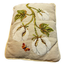 Needlepoint Cotton Bolls and Butterfly Decora...