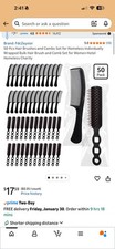 FdcZeyxior 50 Pack Hair Brushes and Combs Set Black Individually Wrapped
